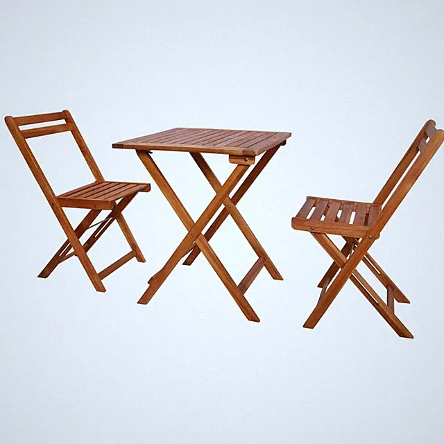 Bistro Set Balkonset Gartenmöbel Sitzgruppe 3-tlg. Massivholz Akazie vidaXL