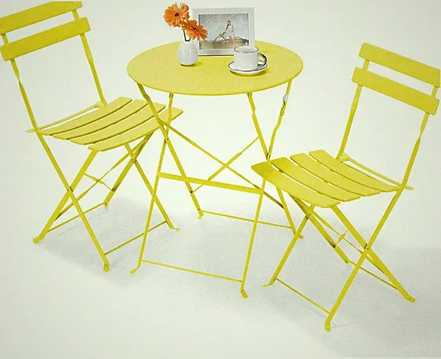 Bistro-Set Garten Möbel Stahl Balkon-Set 2 Personen Sitzgruppe Klappbar 3tlg
