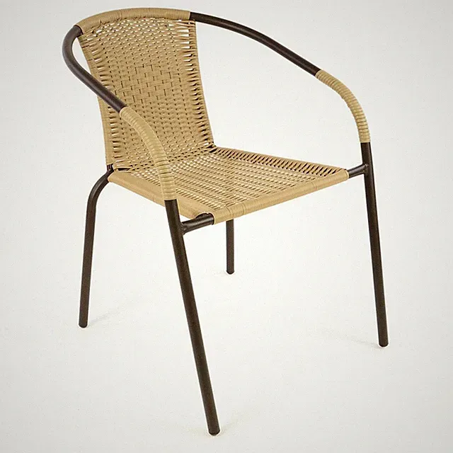 Bistrostuhl Stapelstuhl Balkonstuhl Poly Rattan Gartenstuhl Terrasse Stuhl beige