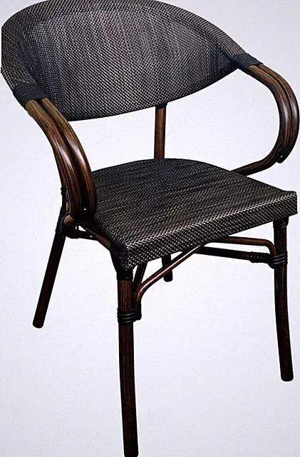 Bistrostuhl wetterfest Sorva stapelbar mit Armlehnen Rattan-Optik bis 200 kg