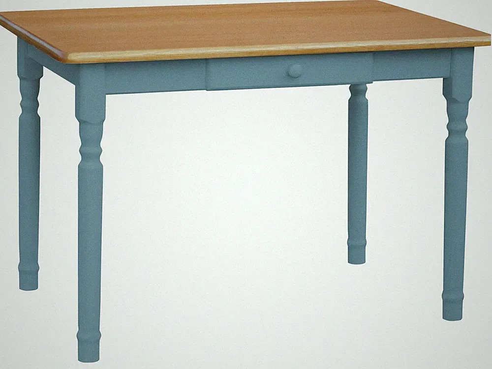 Blau Esstisch mit Schublade Küchentisch Tisch KIEFER HOLZ Landhausstil - NEU