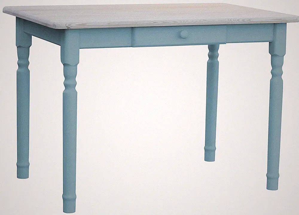 Blau Esstisch mit Schublade Küchentisch Tisch KIEFER HOLZ Landhausstil - NEU
