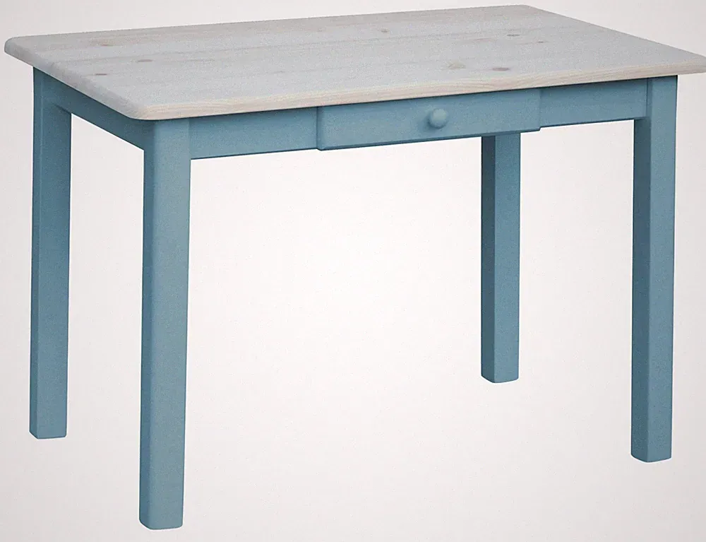 Blau Esstisch MIT SCHUBLADE Küchentisch Tisch MASSIV KIEFER HOLZ NEU HERSTELLER