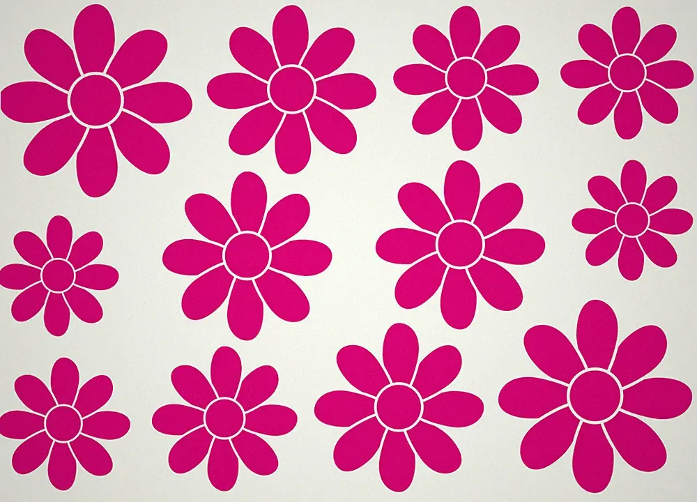 BLUMEN AUFKLEBER Deko Sticker Blume Flower Wandtattoo Möbel Retro Küche Auto Bad