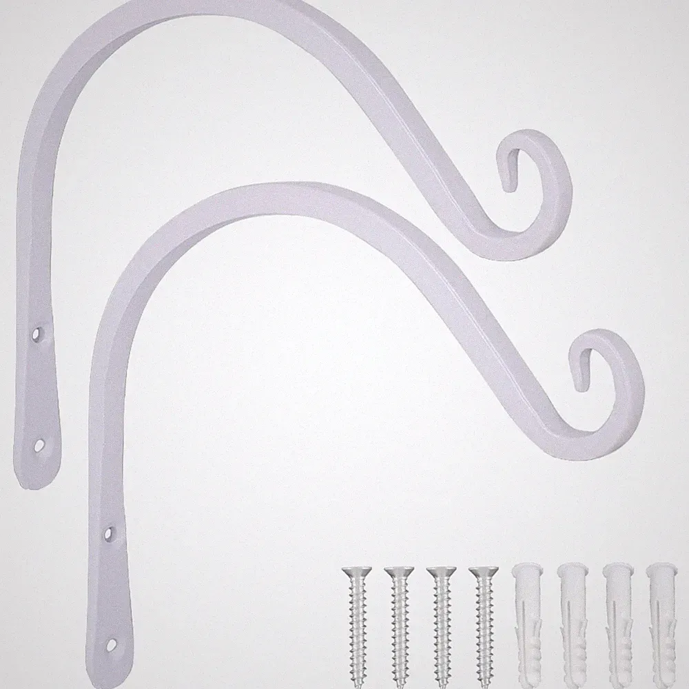 Blumenampelhalter Wandhaken Eisen Weiß Modern Minimalistisch 2 Stücke 20cm