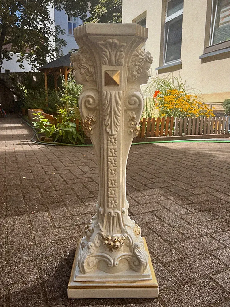 Blumenständer Griechischer Stil Dekosäule 75cm Barock Handbemalt Außenbereich
