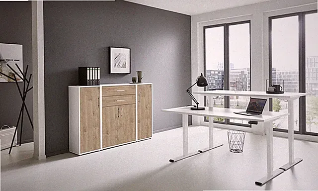 BMG Möbel Büro-Set Schreibtisch höhenverstellbar 160 cm e-Office Edition Set 16