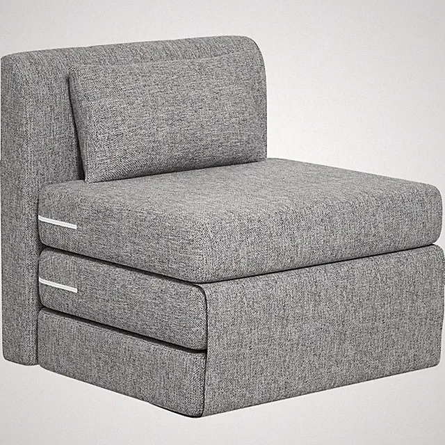 Bodensessel 2-in-1 Klappbar Schlafsofa mit Kordoptik für Wohnzimmer, Grau