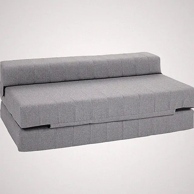 Bodensofa 2-in-1 Klappbar Schlafsofa mit Leinenoptik für Wohnzimmer Grau