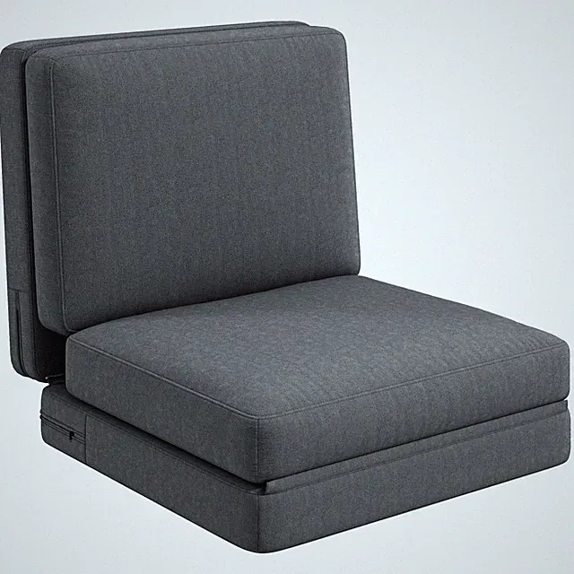 Bodensofa 3-in-1 Klappbar Schlafsofa mit Samtoptik, Gepolstert Sofabett
