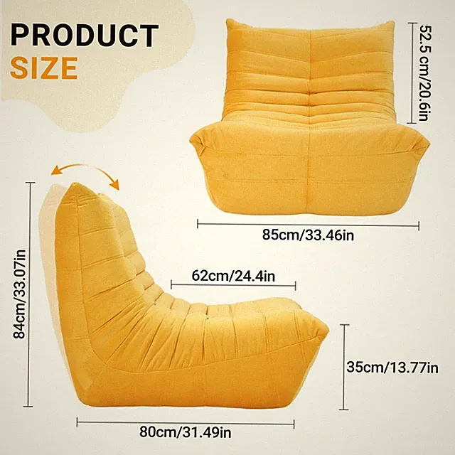 Bodensofa Bodenstuhl Schlafsessel Relaxsessel Bequem Liegesessel Sofa Sitzsack