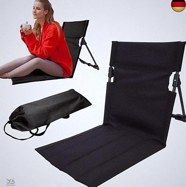 Bodenstuhl Mit Rückenstütze, Strandmatte Mit Rückenlehne, 600D Oxford-Gewebe Ko