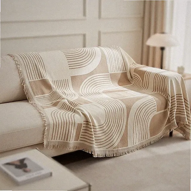 Bohemian Chenille Sofabezug 3-Sitzer 180x260 cm - Haustierfreundliches & elegantes Design