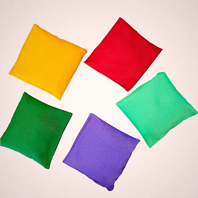 Bohnensäckchen Set 5 Stück, Cornhole Wurfsäckchen, Nylon, bunte Farben