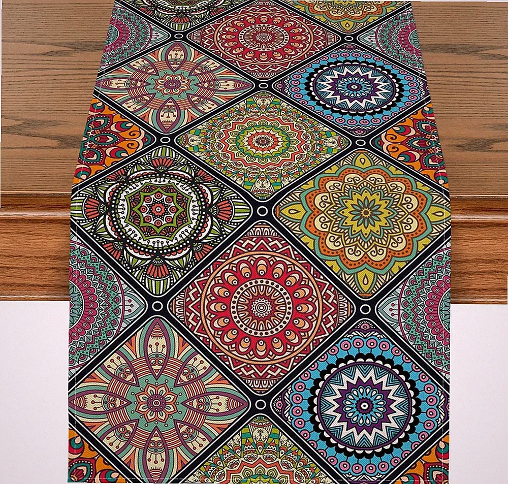 Boho Vintage Geometrie Marokkanische Bunt , Küche Esstisch Hochzeit Bankett Deko