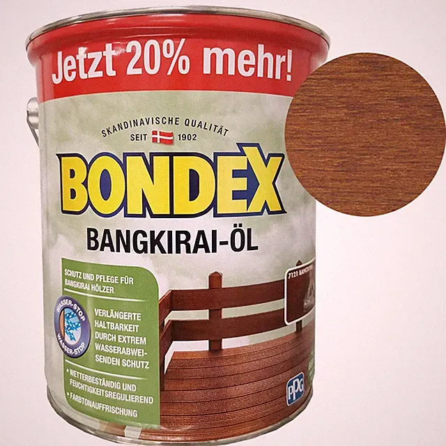 Bondex Bangkiraiöl Schutz Pflege Farbtonauffrischung Holzöl Bangkirai 3 L