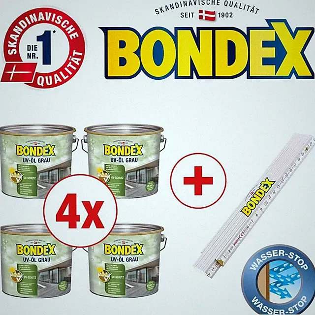 Bondex BigPack XL 4x Holz Öl UV Grau 2,5 Liter