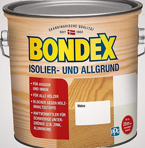 Bondex Isolier- und Allgrund 2,5 l, weiß Sperrgrund Haftgrund Innen Aussen