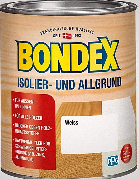 Bondex Isolier- und Allgrund 750 ml, weiß Sperrgrund Haftgrund Innen Aussen