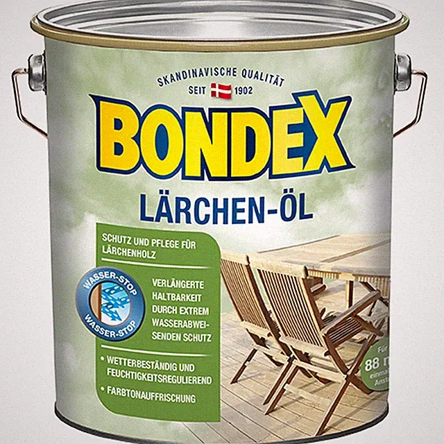 Bondex Lärchen Öl Holzschutz Holzpflege Witterungsschutz Holzöl Möbel Lärche 4L