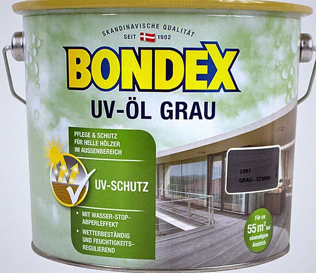 Bondex UV-Öl grau 2,5L BEULE Hartholzöl Holzöl Terrassenöl Holzpflegeöl