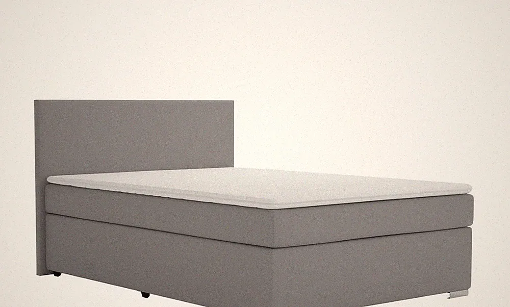 Boxsprinbett- Grau 140x200 cm. Nagelneu! Mit Matratzentopper