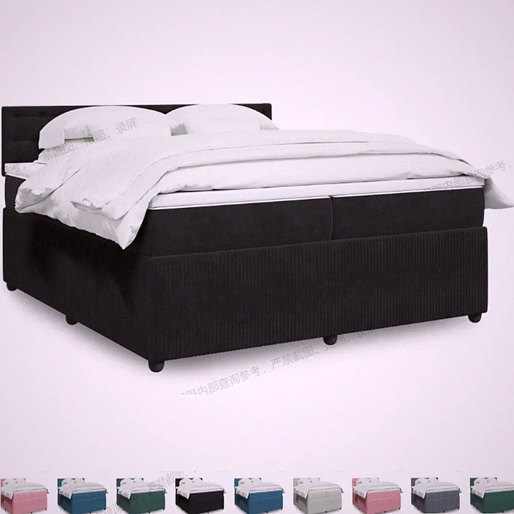 Boxspringbett Bett Bettgestell Matratze Samt Lattenrost Topper 80-200cm x 200 cm