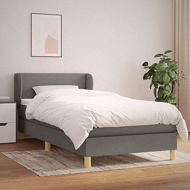 Boxspringbett Bettgestell Singlebett Gästebett Bettrahmen mit Matratze Stoff