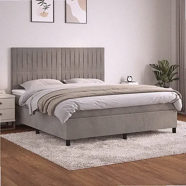 Boxspringbett mit Matratze Bettgestell Polsterbett Lattenrost Bett Samt vidaXL