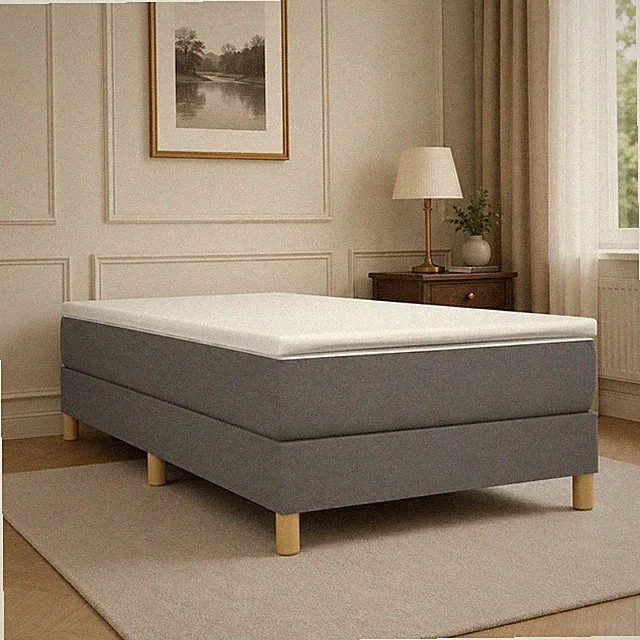 Boxspringbettgestell Stoff Dunkelgrau Bettgestell Polsterbett Bett | 90 x 200 cm
