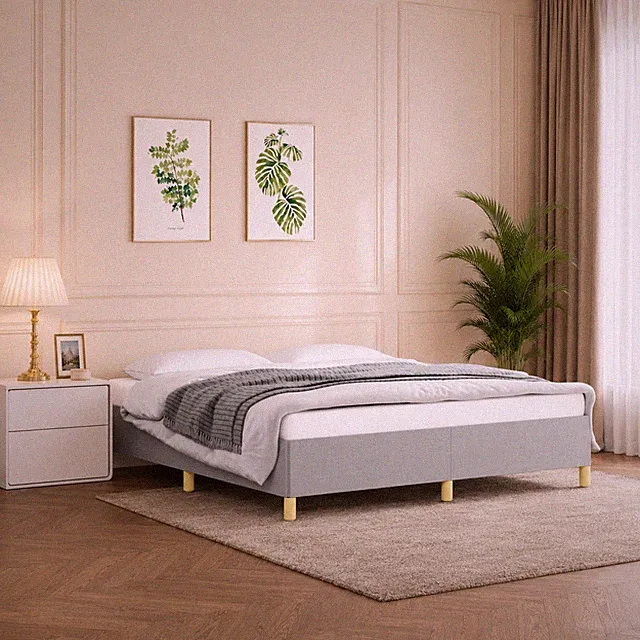 Boxspringbettgestell Stoff Hellgrau Bettgestell Polsterbett Bett | 180 x 200cm
