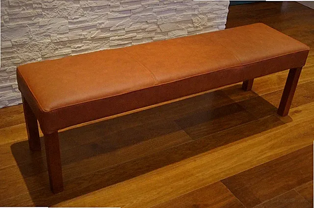 Braun Echtleder Sitzbank 115 x 40cm Hocker Sitzhocker 100% Leder Bank Rindsleder