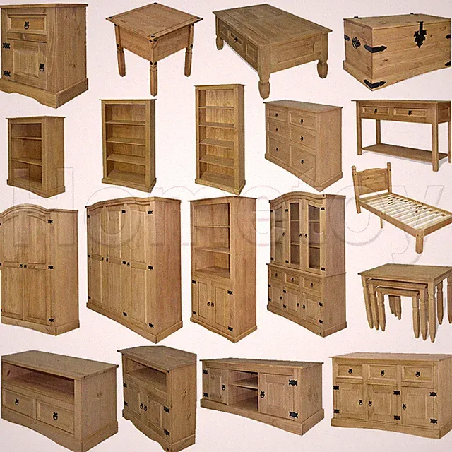 Braun im Mexiko-Stil Corona Kiefer Massiv Holz Kommoden Nachttisch TV-Schrank