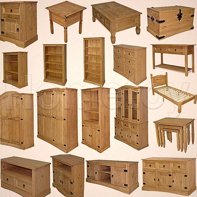Braun im Mexiko-Stil Corona Kiefer Massiv Holz Kommoden Nachttisch TV-Schrank