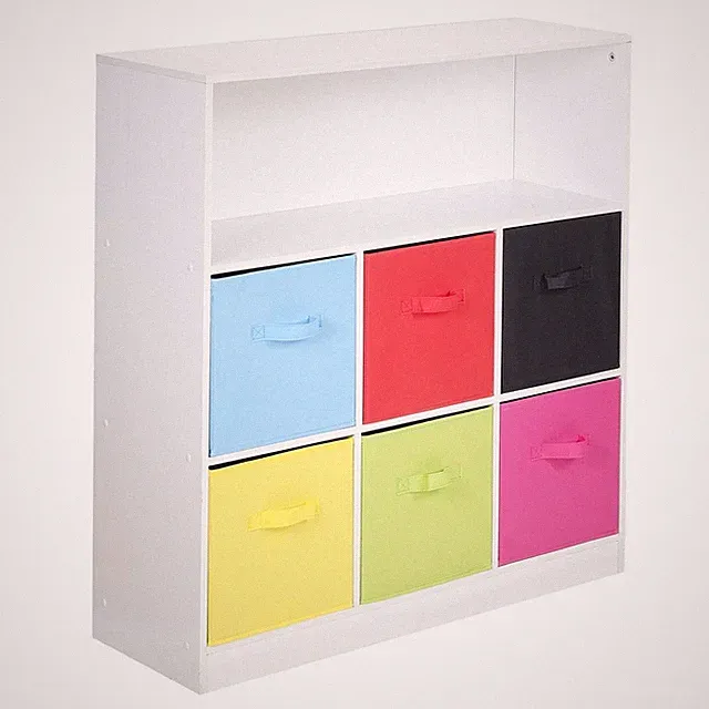 Breites 7 Würfel Bücherregal Holz Aufbewahrung 6 Schubladen Regal Vitrine Holz
