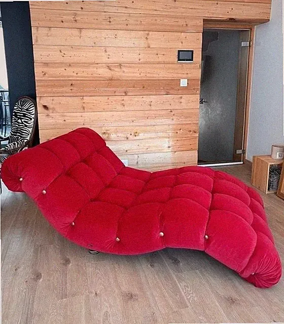 Bretz Designer Leseliege Rot Samt Sofa Top Zustand Nichtraucher