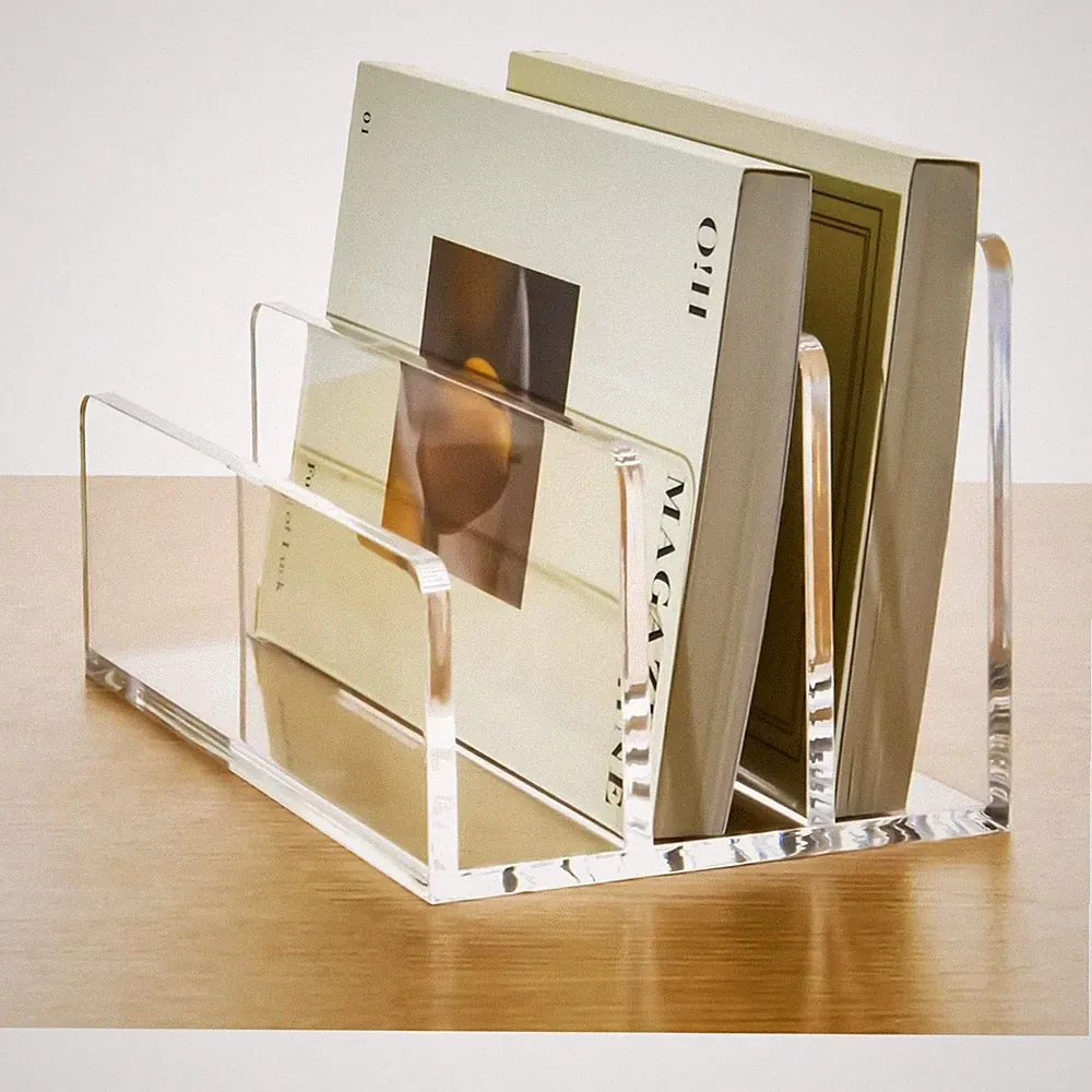 Briefablage Acryl 3 Fächer Dokumentenständer Schreibtisch Organizer Büro