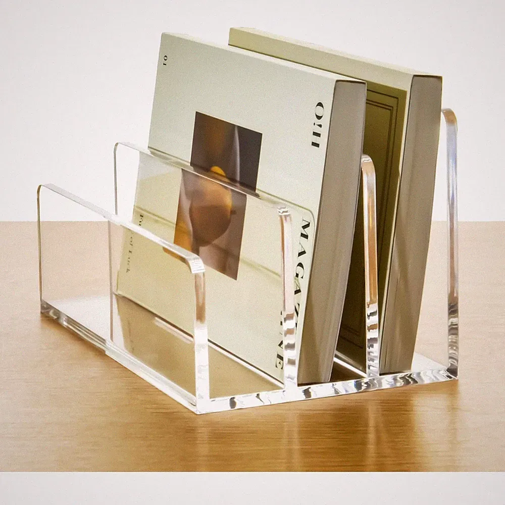 Briefablage Acryl 3 Fächer transparent Schreibtisch Organizer Büro Schule