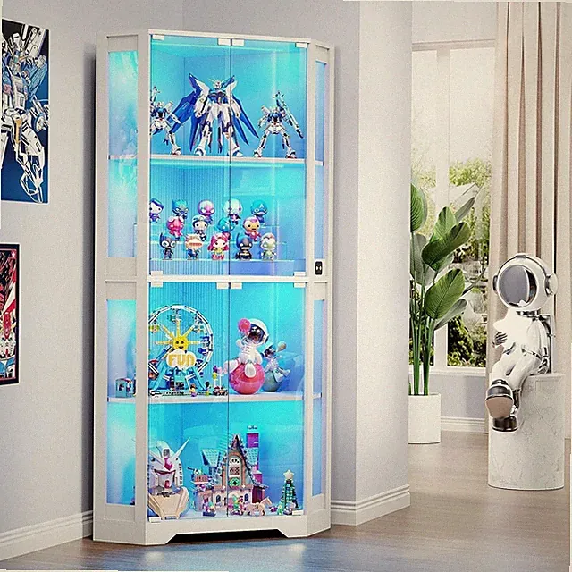 Brottar Eckvitrine / LED Licht / 3 Farben / Glastüren / NEU / OVP