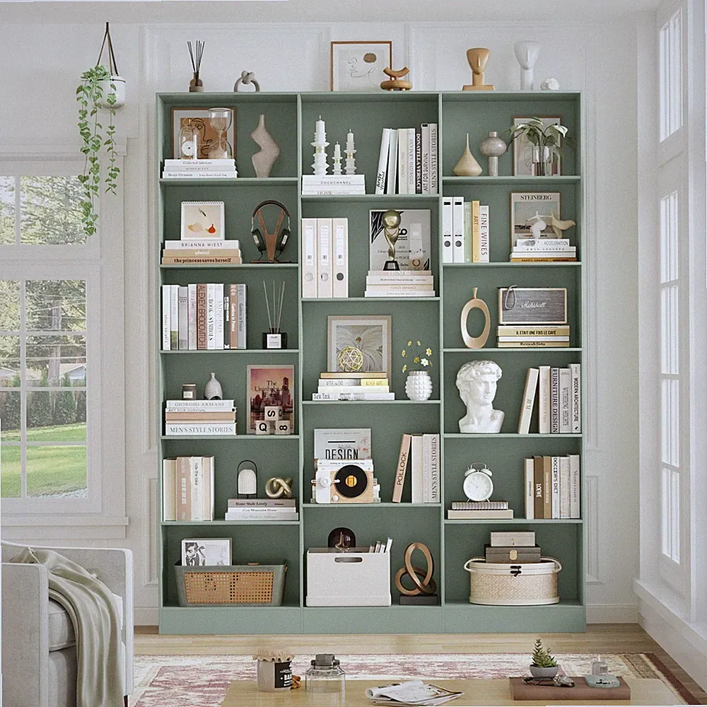 Bücherregal 188 cm, Regal mit 17 Fächern, Bücherschrank, Aufbewahrungsregal