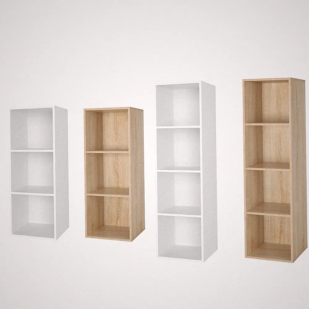 Bücherregal 3/4 Ebenen Bücherschrank Schmales Regal Würfelregal für Wohnzimmer