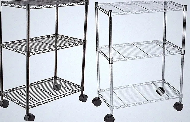 Bücherregal 3 Ebenen Chrom Metall Lagerregal Rollregal hält bis 340 kg
