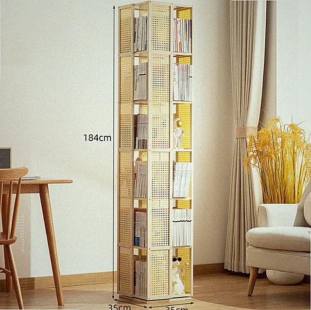 Bücherregal 360-Anzeigen-Buch-Regal 184cm Eckregal Drehbares 6 Stufiges Regal DE