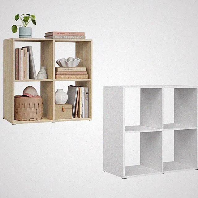 Bücherregal 4 Würfeln Standregal Würfelregal für Wohnzimmer Schlafzimmer Büro