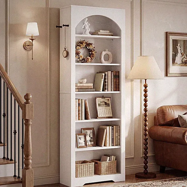 Bücherregal 6 Ebenen Hochregal 195 cm Standregal mit Haken