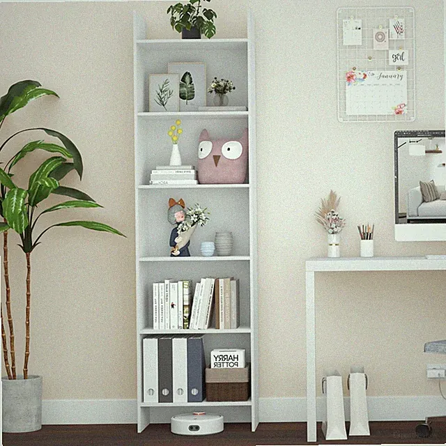 Bücherregal 6 Etagen Weiß 24x48x170 cm Stand