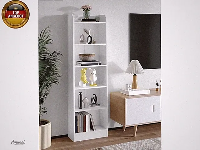 Bücherregal, 6-stöckiges Standregale, Aufbewahrungsregal, Regal für Sa