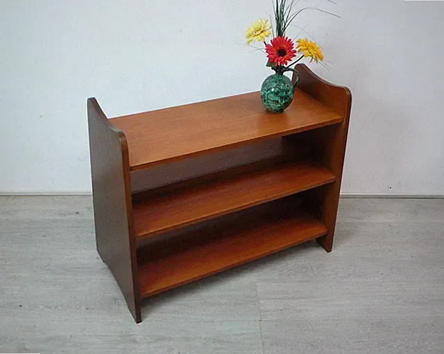 Bücherregal beidseitig Raumteiler 3 Ebenen, WK Möbel, Mid Century 50er