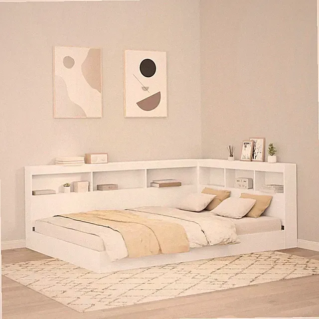 Bücherregal-Bett mit Regal mit Kopfteil Holzwerkstoff Schlafzimmerbett vidaXL