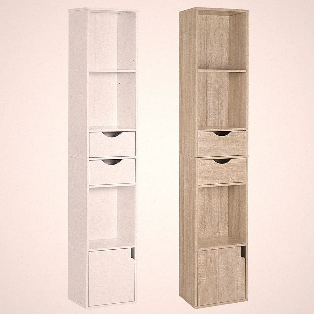 Bücherregal Bücherschrank Standregal mit Schubladen Büroregal #2898